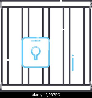 icona della jail line, simbolo di contorno, illustrazione vettoriale, simbolo concettuale Illustrazione Vettoriale