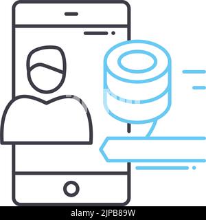 icona della linea di retribuzione, simbolo del contorno, illustrazione vettoriale, simbolo del concetto Illustrazione Vettoriale