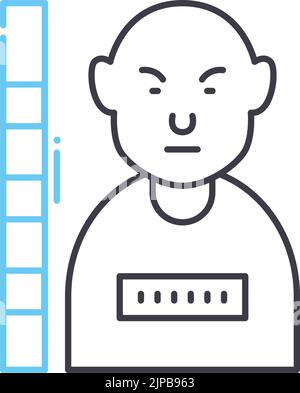 icona della linea sospetta, simbolo del contorno, illustrazione vettoriale, segnale concettuale Illustrazione Vettoriale