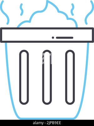 icona della linea di immondizia, simbolo del contorno, illustrazione del vettore, simbolo del concetto Illustrazione Vettoriale