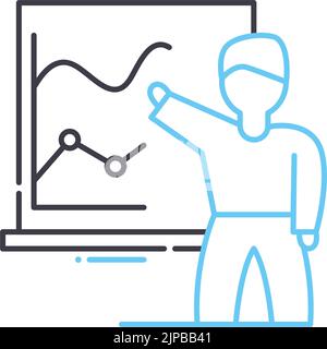 icona della linea di formazione, simbolo di contorno, illustrazione vettoriale, simbolo concettuale Illustrazione Vettoriale