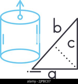 icona della linea trigonometria, simbolo di contorno, illustrazione vettoriale, simbolo concettuale Illustrazione Vettoriale