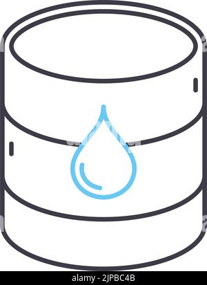 icona della linea dell'olio, simbolo di contorno, illustrazione vettoriale, segnale concettuale Illustrazione Vettoriale