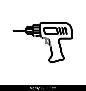 Icona della macchina perforatrice. Icona relativa alla costruzione, elettronica, giornata di lavoro. Stile icona linea. Design semplice modificabile Illustrazione Vettoriale