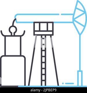 icona della linea di petrolio e gas, simbolo di contorno, illustrazione vettoriale, segnale concettuale Illustrazione Vettoriale