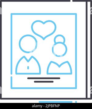 icona della linea di pre-matrimonio, simbolo di contorno, illustrazione vettoriale, cartello concettuale Illustrazione Vettoriale