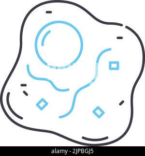 icona della linea delle uova fritte, simbolo del contorno, illustrazione vettoriale, simbolo del concetto Illustrazione Vettoriale