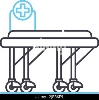 icona della linea barella, simbolo di contorno, illustrazione vettoriale, simbolo concettuale Illustrazione Vettoriale
