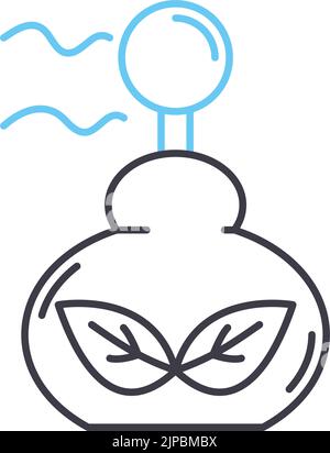icona della linea di fragranza naturale, simbolo del contorno, illustrazione vettoriale, segnale concettuale Illustrazione Vettoriale