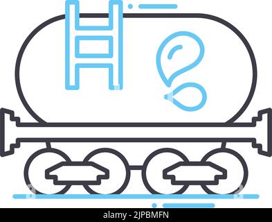 icona della linea del serbatoio dell'olio, simbolo di contorno, illustrazione vettoriale, segnale concettuale Illustrazione Vettoriale