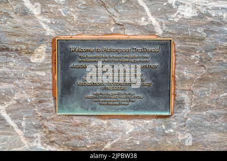 Tonto NF, AZ, USA - 25 dicembre 2021: The Picketpost Trailhead Foto Stock