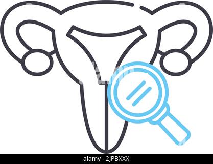 icona della linea di prova del sistema riproduttivo, simbolo di contorno, illustrazione vettoriale, segnale concettuale Illustrazione Vettoriale