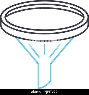 icona linea imbuto cucina, simbolo contorno, illustrazione vettoriale, segnale concettuale Illustrazione Vettoriale