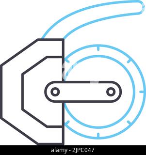 icona della linea di elementi del rotore industriale, simbolo di contorno, illustrazione vettoriale, segnale concettuale Illustrazione Vettoriale