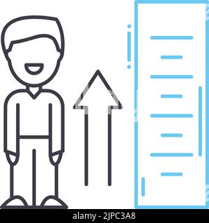 icona della linea di altezza, simbolo del contorno, illustrazione vettoriale, segnale concettuale Illustrazione Vettoriale
