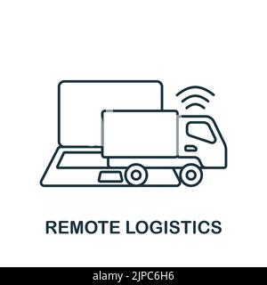 Icona Logistica remota. Icona Line Simple Industry 4,0 per modelli, web design e infografiche Illustrazione Vettoriale