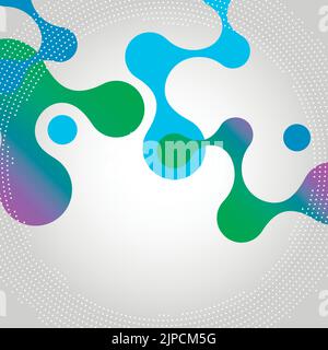 Banner astratto moderno con struttura molecolare su sfondo bianco. Illustrazione vettoriale moderna Illustrazione Vettoriale