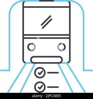 linee guida per i trasporti pubblici icona della linea, simbolo del contorno, illustrazione vettoriale, segnale concettuale Illustrazione Vettoriale