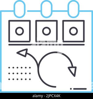 icona della linea di programmazione flessibile, simbolo di contorno, illustrazione vettoriale, segnale concettuale Illustrazione Vettoriale