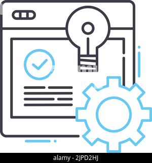 icona della linea di estensione web, simbolo di contorno, illustrazione vettoriale, simbolo concettuale Illustrazione Vettoriale