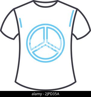 icona della linea della camicia, simbolo del contorno, illustrazione vettoriale, segnale concettuale Illustrazione Vettoriale