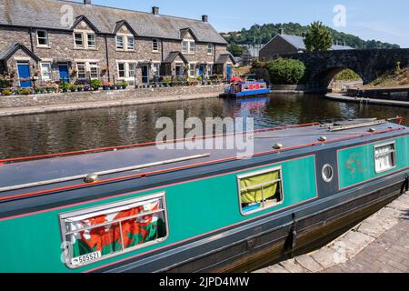 Bacino del canale di Brecon ad Aberhonddu, Galles. Foto Stock