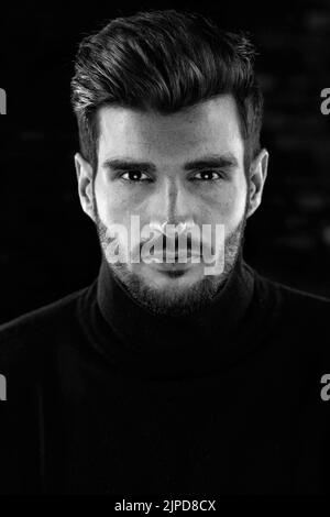 uomo, bianco e nero, ritratto, ragazzo, uomini, bianco e nero, ritratti Foto Stock