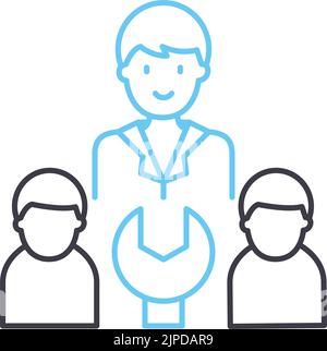 icona della linea della classe sociale, simbolo di contorno, illustrazione vettoriale, simbolo del concetto Illustrazione Vettoriale