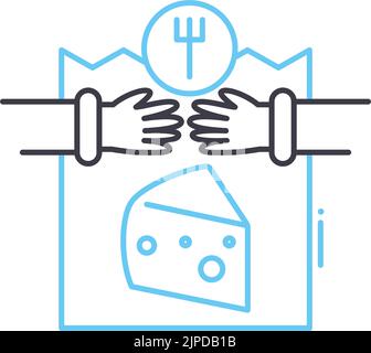 icona della linea di consegna del kit pasto, simbolo del contorno, illustrazione vettoriale, cartello concettuale Illustrazione Vettoriale