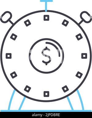 icona della linea di denaro istantanea, simbolo di contorno, illustrazione vettoriale, segnale concettuale Illustrazione Vettoriale