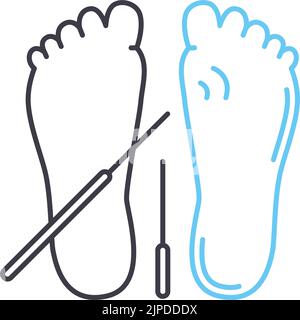 icona della linea di riflessologia, simbolo di contorno, illustrazione vettoriale, simbolo concettuale Illustrazione Vettoriale