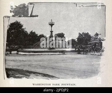 WASHINGTON PARK FOUNTAIN dal libro guida ' pittoresca Chicago e guida alla fiera del mondo ' pubblicato nel 1893 Editore Lennox Pub. Co Foto Stock