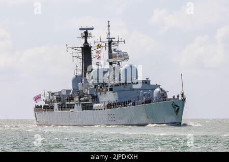 HMS Exeter (D89) è stato un cacciatorpediniere di tipo 42 gestito dalla Royal Navy, nell'agosto del 2008. Foto Stock