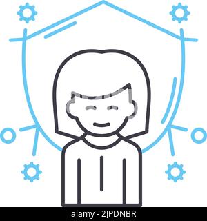 icona della linea di immunizzazione, simbolo del contorno, illustrazione del vettore, simbolo del concetto Illustrazione Vettoriale