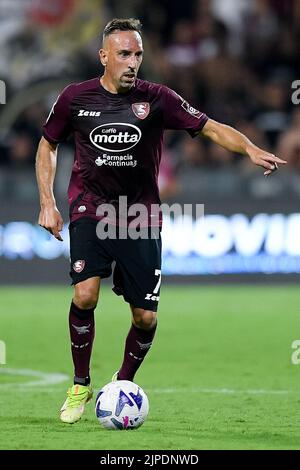 Franck Ribery di US Salernitana 1919 durante la Serie Un incontro tra US Salernitana 1919 e Roma allo Stadio Arechi di Salerno, Italia, il 14 agosto 2022. Foto di Giuseppe Maffia. Foto Stock