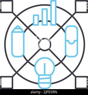 icona della linea della metodologia, simbolo di contorno, illustrazione vettoriale, simbolo del concetto Illustrazione Vettoriale