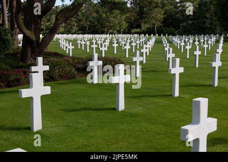 Il cimitero e memoriale americano in Normandia a Colleville-sur-Mer, Francia Foto Stock