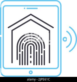 icona della linea di controllo dell'accesso wireless, simbolo di contorno, illustrazione vettoriale, segnale concettuale Illustrazione Vettoriale