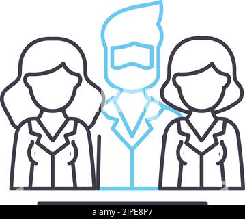 icona della linea di occupazione, simbolo del contorno, illustrazione vettoriale, segnale concettuale Illustrazione Vettoriale