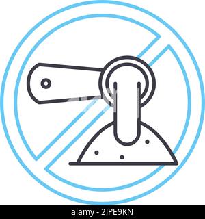 icona della linea senza zucchero, simbolo del contorno, illustrazione vettoriale, simbolo del concetto Illustrazione Vettoriale