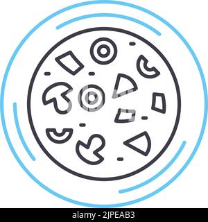 icona della linea pizza, simbolo del contorno, illustrazione vettoriale, simbolo del concetto Illustrazione Vettoriale