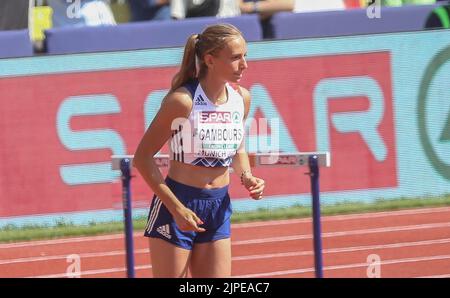 Monaco, Allemagne. 17th ago, 2022. Leonie Cambours di Francia durante l'Atletica, Women's Heptathlon High Jump al Campionato europeo Monaco 2022 il 17 agosto 2022 a Monaco di Baviera, Germania - Foto Laurent Lairys/DPPI Credit: DPPI Media/Alamy Live News Foto Stock