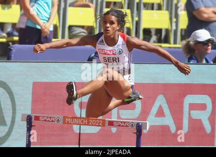 Monaco, Allemagne. 17th ago, 2022. Camille seri di Francia durante l'Atletica, 400m Hurdles delle Donne al Campionato europeo di Monaco 2022 il 17 agosto 2022 a Monaco di Baviera, Germania - Foto Laurent Lairys/DPPI Credit: DPPI Media/Alamy Live News Foto Stock