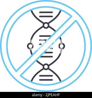 icona della linea non ogm, simbolo di contorno, illustrazione vettoriale, segnale concettuale Illustrazione Vettoriale