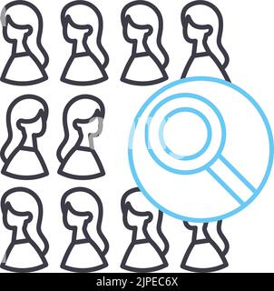 icona della linea di campionamento casuale, simbolo di contorno, illustrazione vettoriale, simbolo concettuale Illustrazione Vettoriale