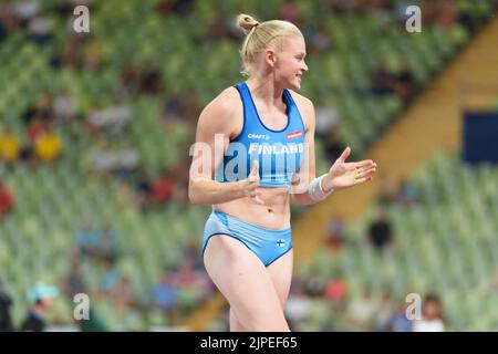 Monaco, Germania. 17th agosto, 2022. 17,8.2022, Monaco, Olympiastadion, Campionati europei Monaco 2022: Atletica, Wilma Muro (Finlandia) durante la pole vault finale delle donne (Sven Beyrich/SPP-JP) Credit: SPP Sport Press Photo. /Alamy Live News Foto Stock