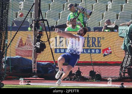 Quentin Bigot di Francia durante l'atletica, il martello da uomo lancia ai Campionati europei di Monaco 2022 il 17 agosto 2022 a Monaco di Baviera, Germania - Foto: Laurent Lairys/DPPI/LiveMedia Foto Stock