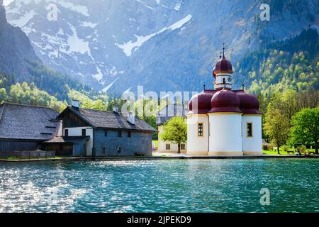 königssee, st. bartolomeo, königssees, st. bartolomews Foto Stock