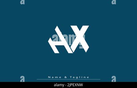 Lettere alfabetiche iniziali logo monogramma HX , XH Illustrazione Vettoriale