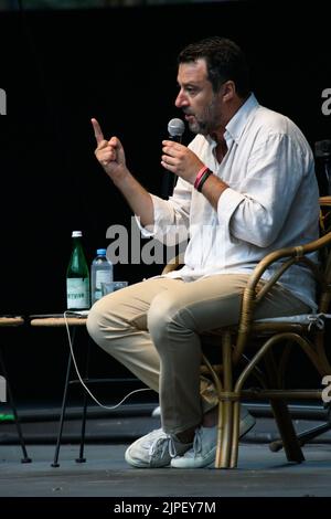 Marina di Pietrasanta, Italia. 17th ago, 2022 incontri al caffe de la Versiliana, nella foto Matteo Salvini, leader della Lega Credit: Stefano dalle Luche/Alamy Live News Foto Stock